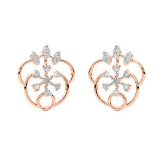 Dellav Round Diamond Stud Earrings